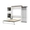 Bestar Orion 124W Queen Murphy Bed with Shelving and Fold-Out Desk (125W), White & Walnut Grey 116876-000017 - alternate 3
